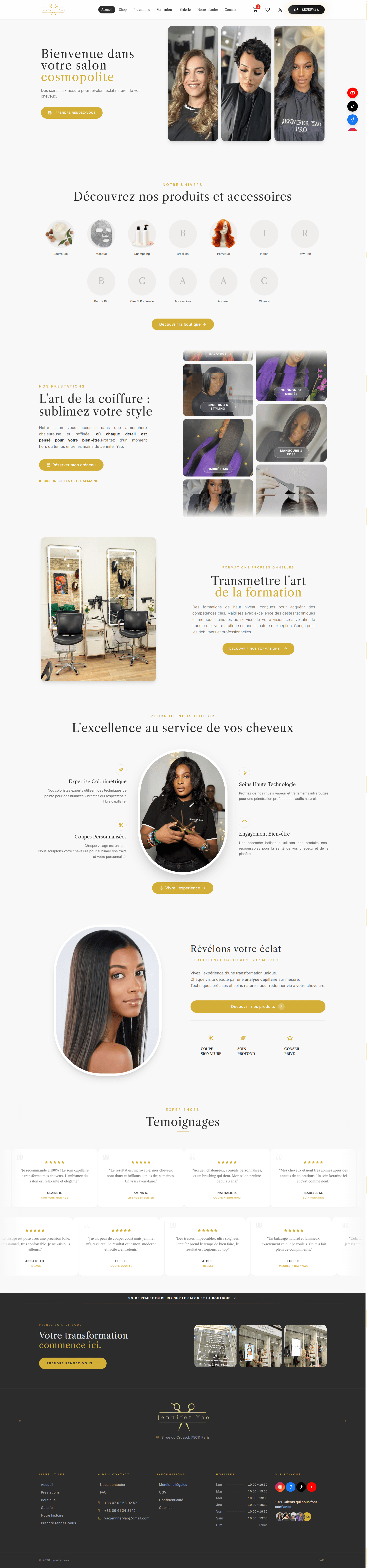 Capture du site Jennifer Yao