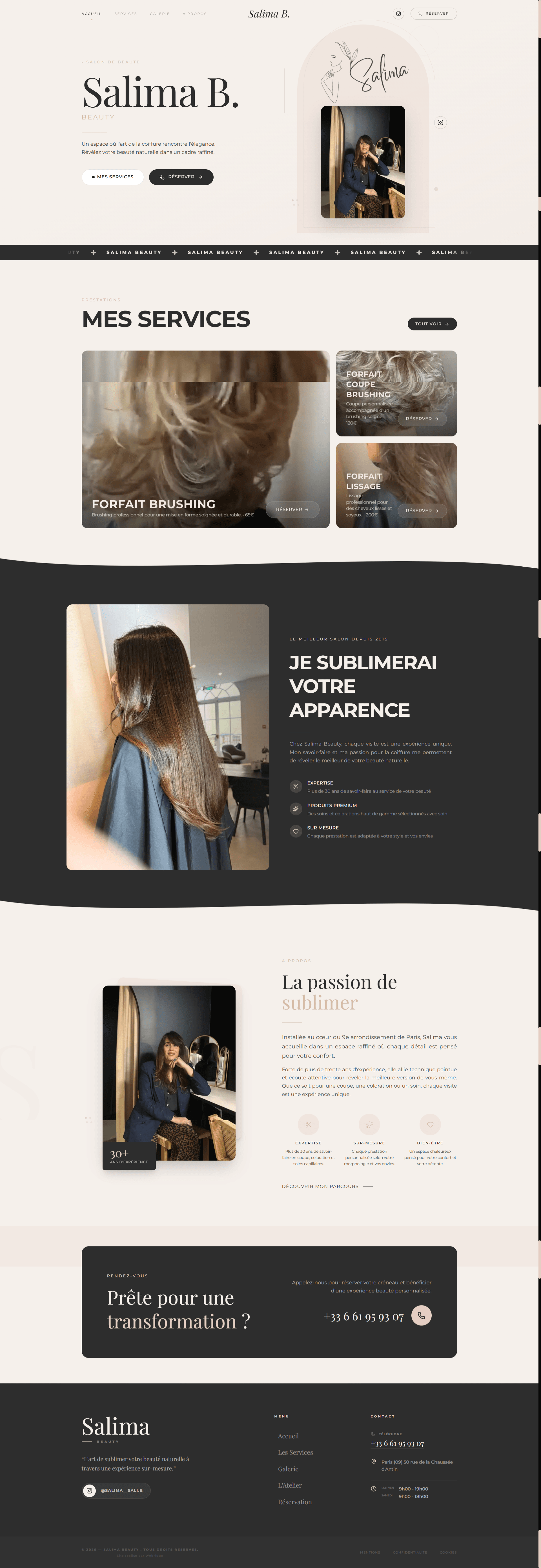 Capture du site Salima B. Beauty